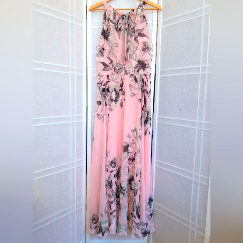 Eliza J pink floral maxi dress